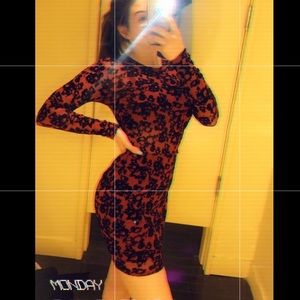 Windsor velvet maroon with black design dress